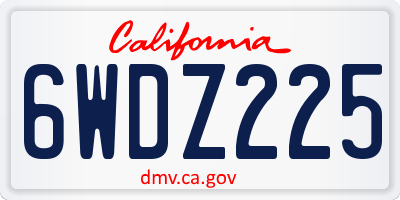 CA license plate 6WDZ225