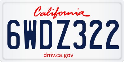 CA license plate 6WDZ322
