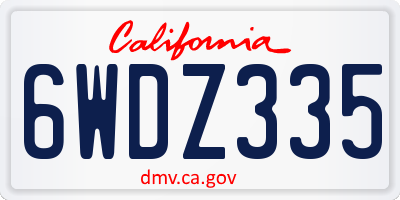 CA license plate 6WDZ335