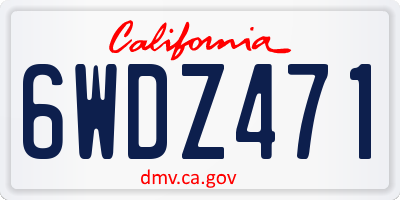 CA license plate 6WDZ471