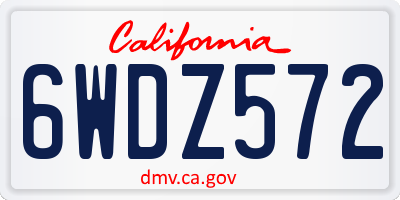 CA license plate 6WDZ572