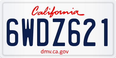 CA license plate 6WDZ621
