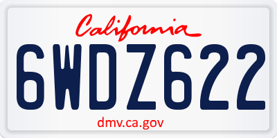 CA license plate 6WDZ622