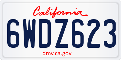 CA license plate 6WDZ623