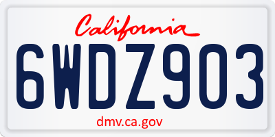 CA license plate 6WDZ903