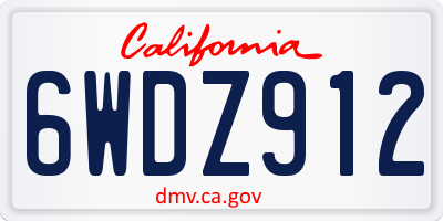 CA license plate 6WDZ912