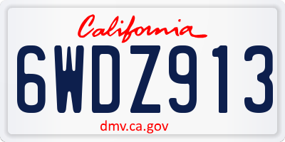 CA license plate 6WDZ913