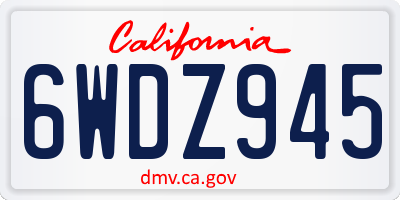 CA license plate 6WDZ945