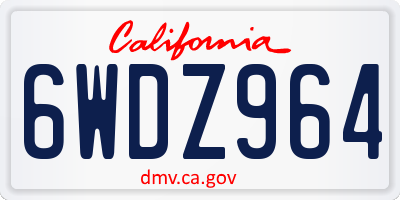 CA license plate 6WDZ964