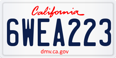 CA license plate 6WEA223
