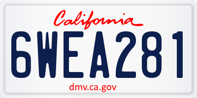 CA license plate 6WEA281