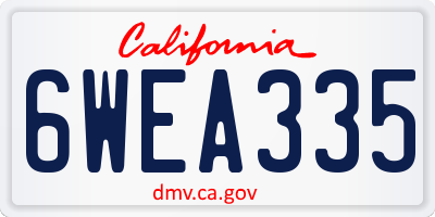 CA license plate 6WEA335