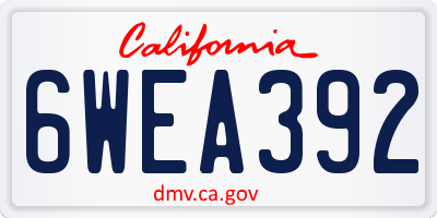 CA license plate 6WEA392