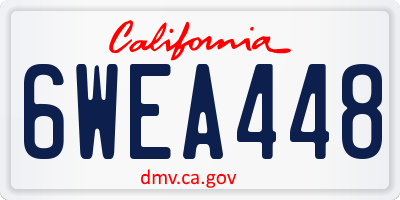 CA license plate 6WEA448