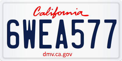 CA license plate 6WEA577