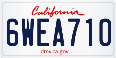 CA license plate 6WEA710