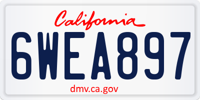 CA license plate 6WEA897