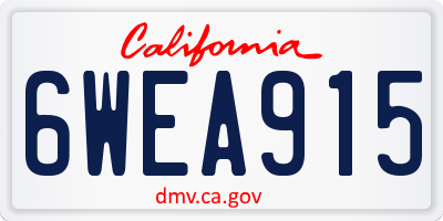 CA license plate 6WEA915