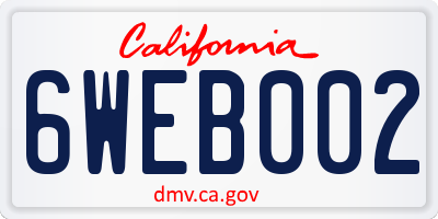 CA license plate 6WEB002