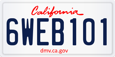 CA license plate 6WEB101
