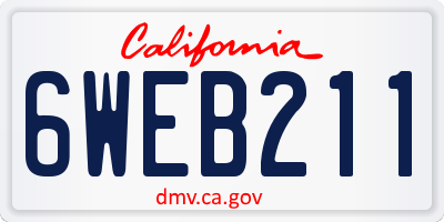 CA license plate 6WEB211