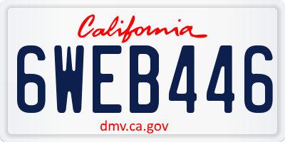 CA license plate 6WEB446