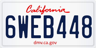 CA license plate 6WEB448