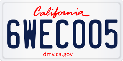 CA license plate 6WEC005