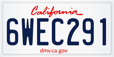 CA license plate 6WEC291