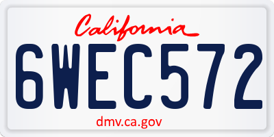 CA license plate 6WEC572