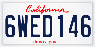 CA license plate 6WED146