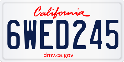 CA license plate 6WED245