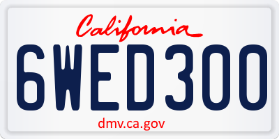 CA license plate 6WED300