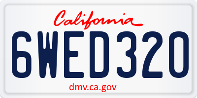 CA license plate 6WED320
