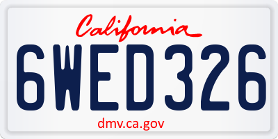 CA license plate 6WED326