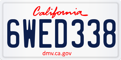 CA license plate 6WED338