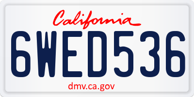 CA license plate 6WED536