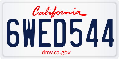 CA license plate 6WED544