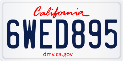 CA license plate 6WED895