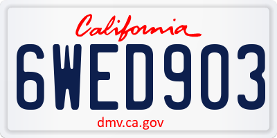 CA license plate 6WED903