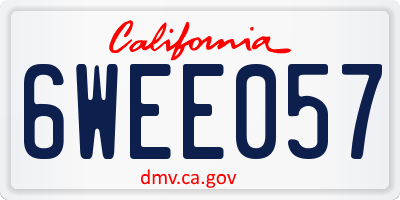 CA license plate 6WEE057