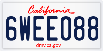 CA license plate 6WEE088