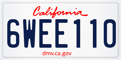 CA license plate 6WEE110