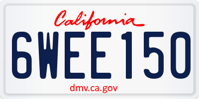 CA license plate 6WEE150