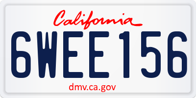 CA license plate 6WEE156