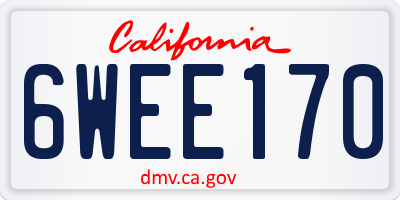 CA license plate 6WEE170