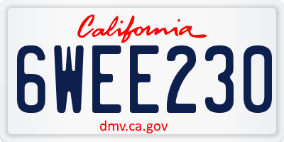 CA license plate 6WEE230