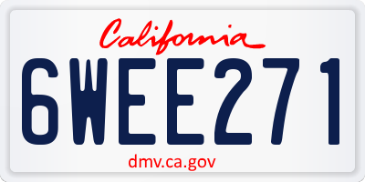 CA license plate 6WEE271