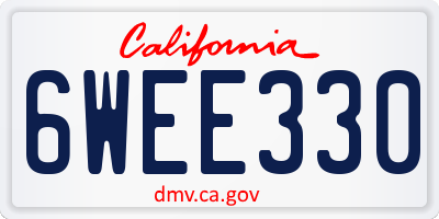 CA license plate 6WEE330