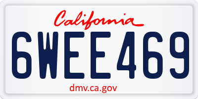 CA license plate 6WEE469
